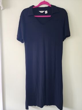 J. Jill Short-Sleeve Collared V-Neck Dress